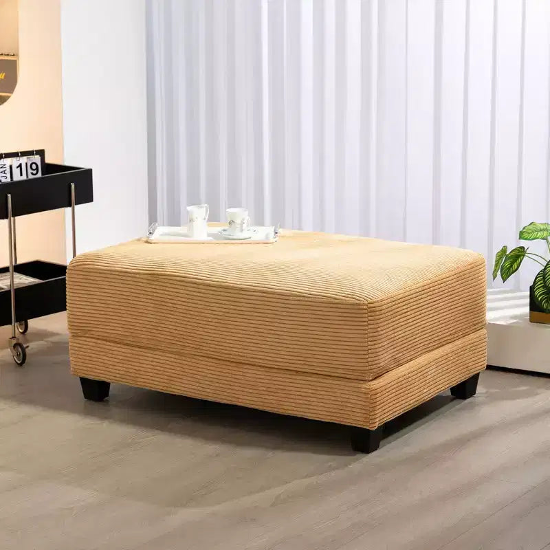 Pouf in velluto a coste oversize, pile a pelo lungo, 110,9 cm L x 73,9 cm P x 47 cm A, capacità 113,4 kg