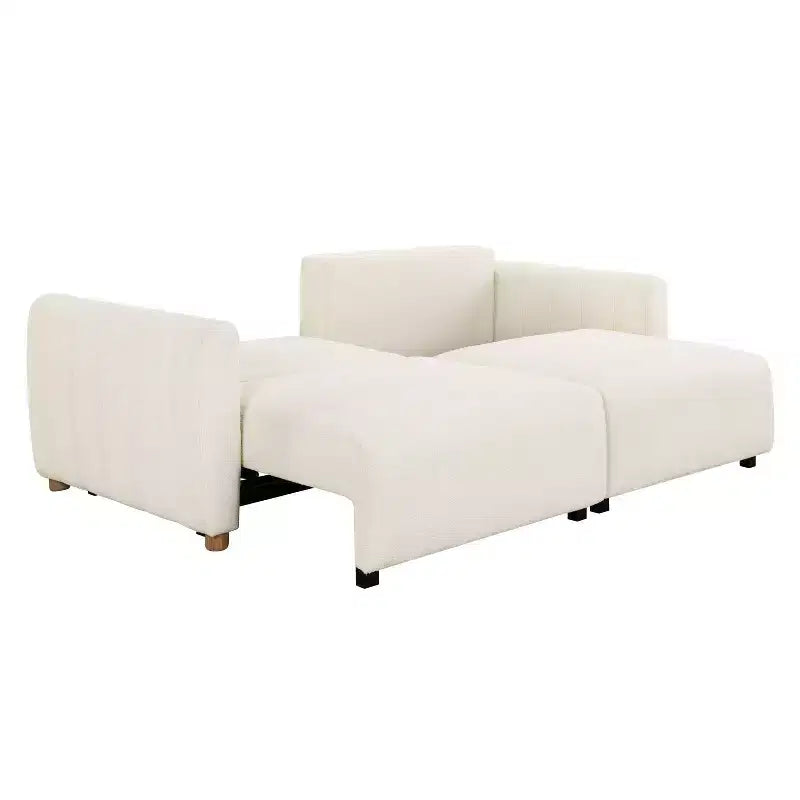 Divano Letto Trasformabile, Bouclé, 3 Posti, Matrimoniale, L 233 cm, Capacità 272 kg