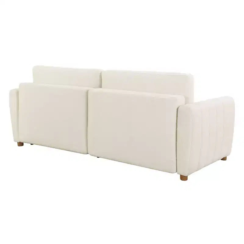 Divano Letto Trasformabile, Bouclé, 3 Posti, Matrimoniale, L 233 cm, Capacità 272 kg
