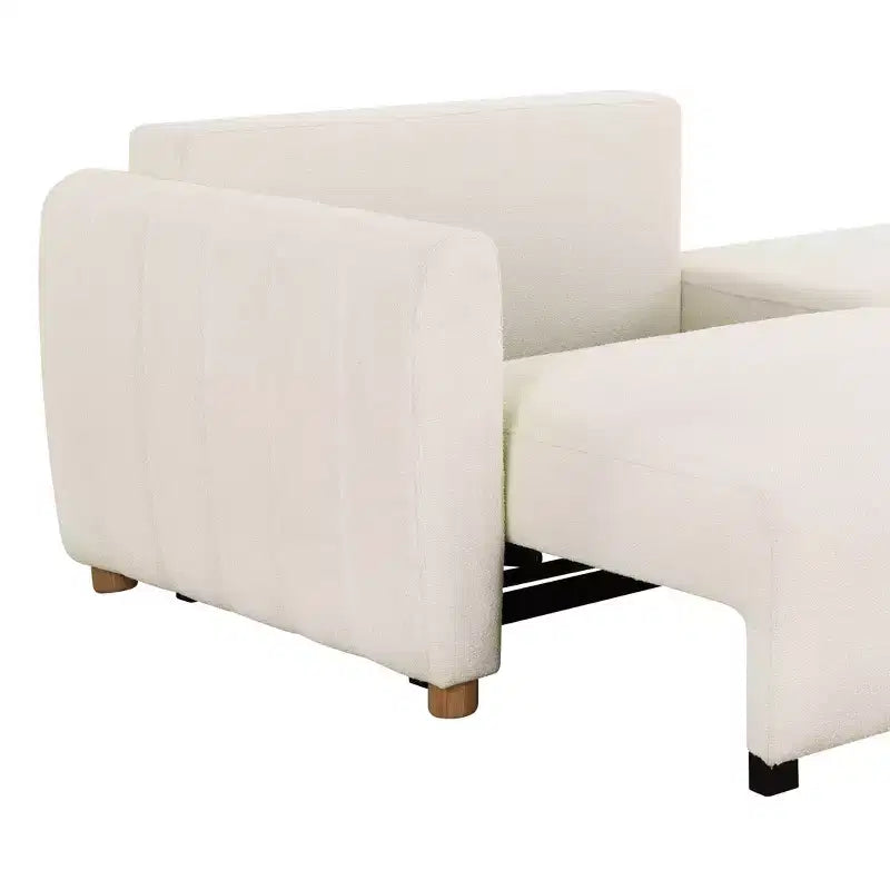 Divano Letto Trasformabile, Bouclé, 3 Posti, Matrimoniale, L 233 cm, Capacità 272 kg