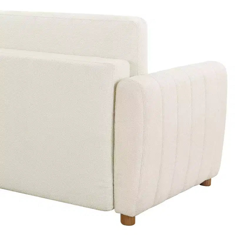Divano Letto Trasformabile, Bouclé, 3 Posti, Matrimoniale, L 233 cm, Capacità 272 kg