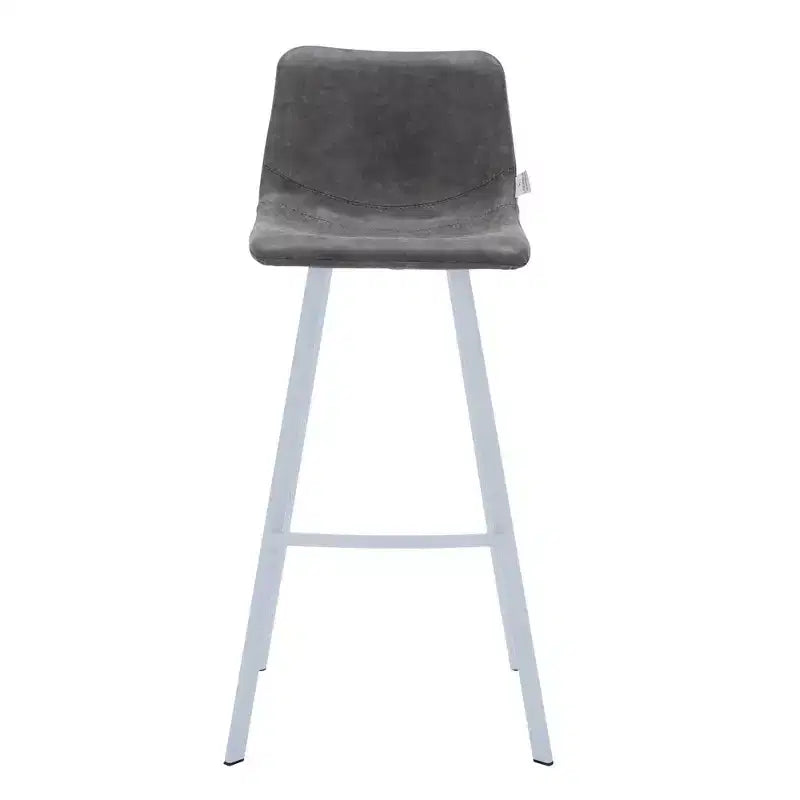 Sgabello da bar moderno 104 cm in pelle PU con schienale basso, gambe in ferro e poggiapiedi, portata 120 kg