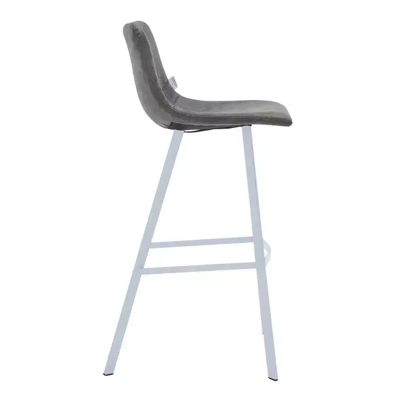 Sgabello da bar moderno 104 cm in pelle PU con schienale basso, gambe in ferro e poggiapiedi, portata 120 kg