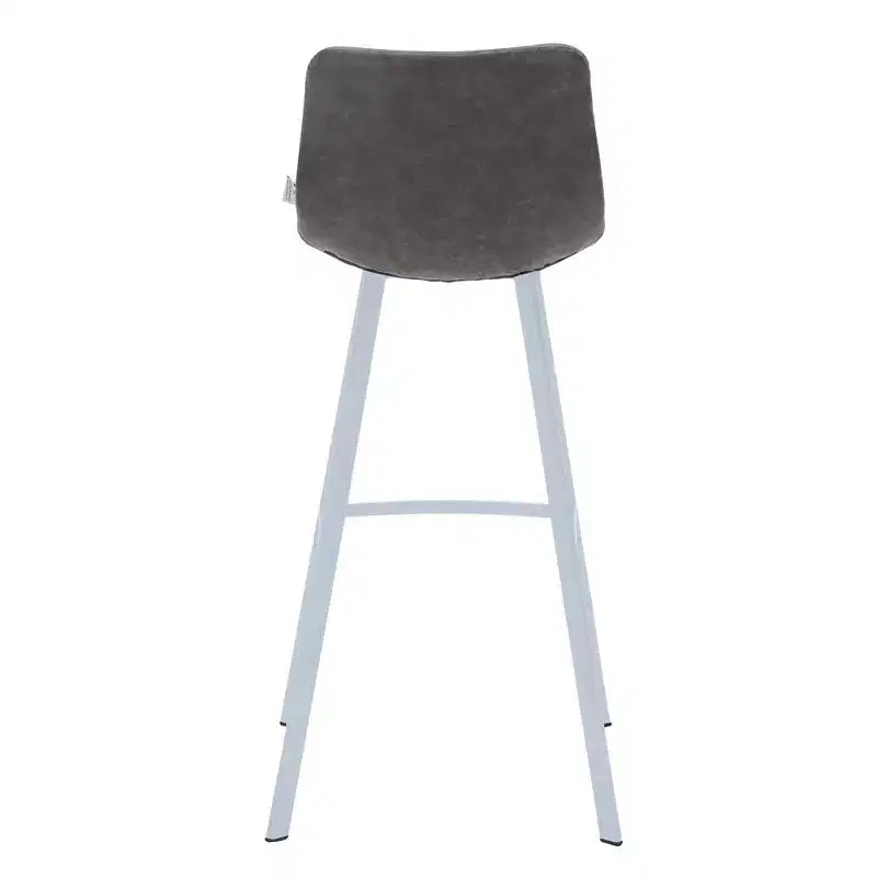 Sgabello da bar moderno 104 cm in pelle PU con schienale basso, gambe in ferro e poggiapiedi, portata 120 kg