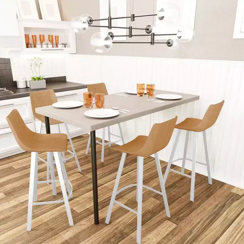 Sgabello da bar moderno 104 cm in pelle PU con schienale basso, gambe in ferro e poggiapiedi, portata 120 kg