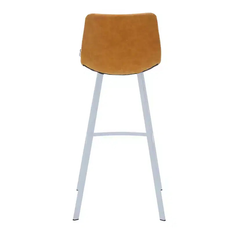 Sgabello da bar moderno 104 cm in pelle PU con schienale basso, gambe in ferro e poggiapiedi, portata 120 kg