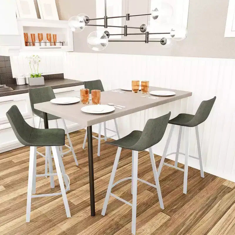 Sgabello da bar moderno 104 cm in pelle PU con schienale basso, gambe in ferro e poggiapiedi, portata 120 kg
