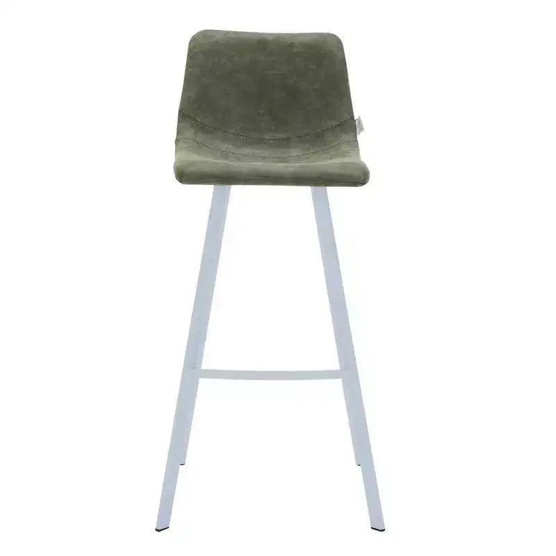 Sgabello da bar moderno 104 cm in pelle PU con schienale basso, gambe in ferro e poggiapiedi, portata 120 kg