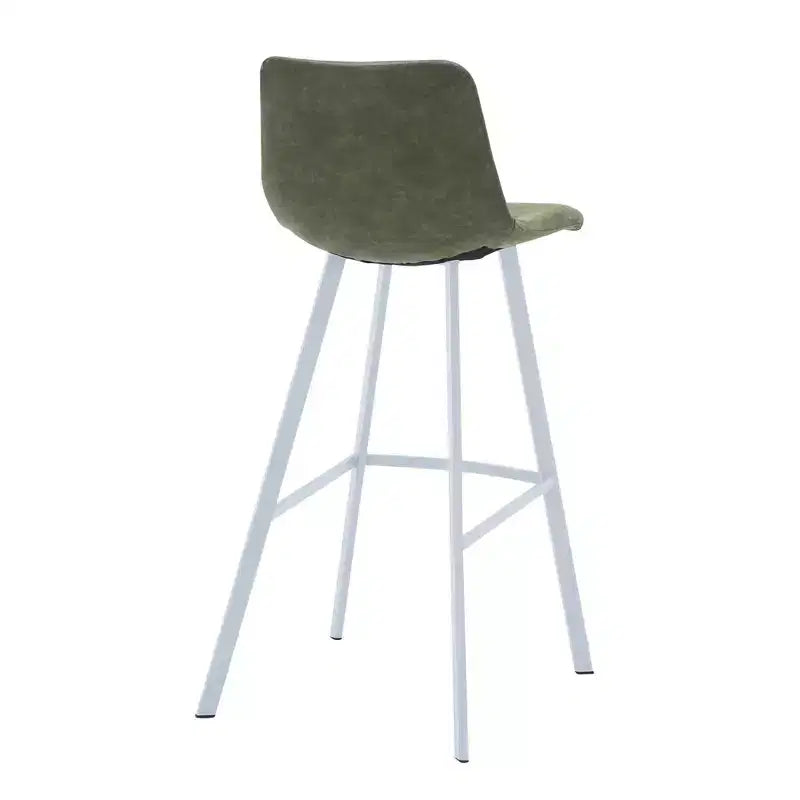 Sgabello da bar moderno 104 cm in pelle PU con schienale basso, gambe in ferro e poggiapiedi, portata 120 kg
