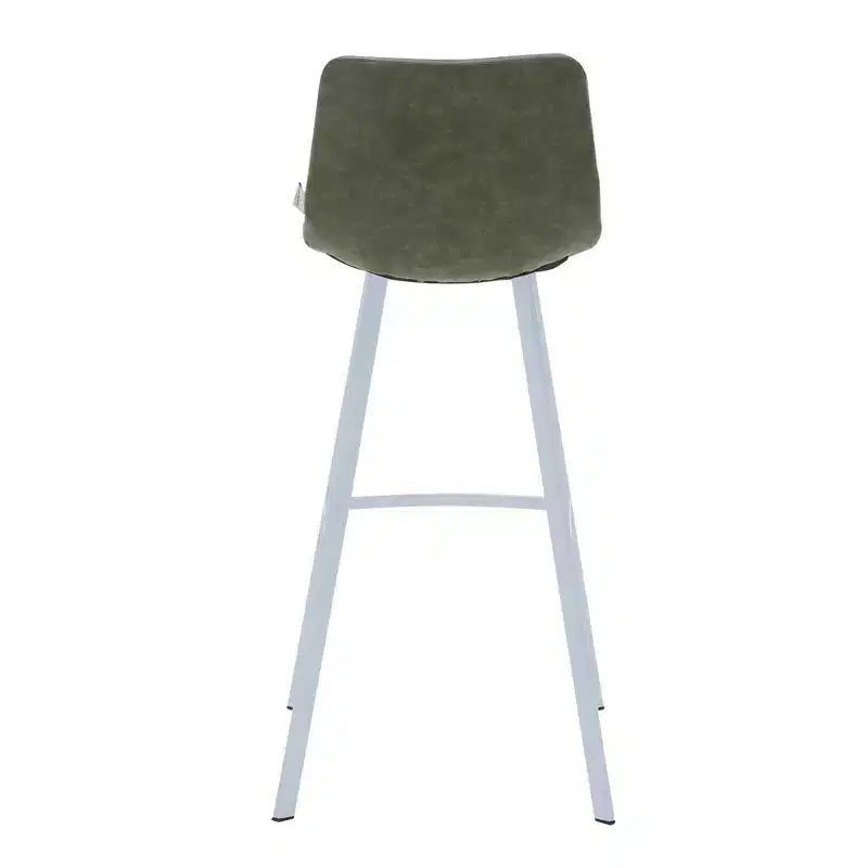 Sgabello da bar moderno 104 cm in pelle PU con schienale basso, gambe in ferro e poggiapiedi, portata 120 kg