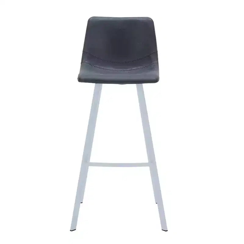 Sgabello da bar moderno 104 cm in pelle PU con schienale basso, gambe in ferro e poggiapiedi, portata 120 kg