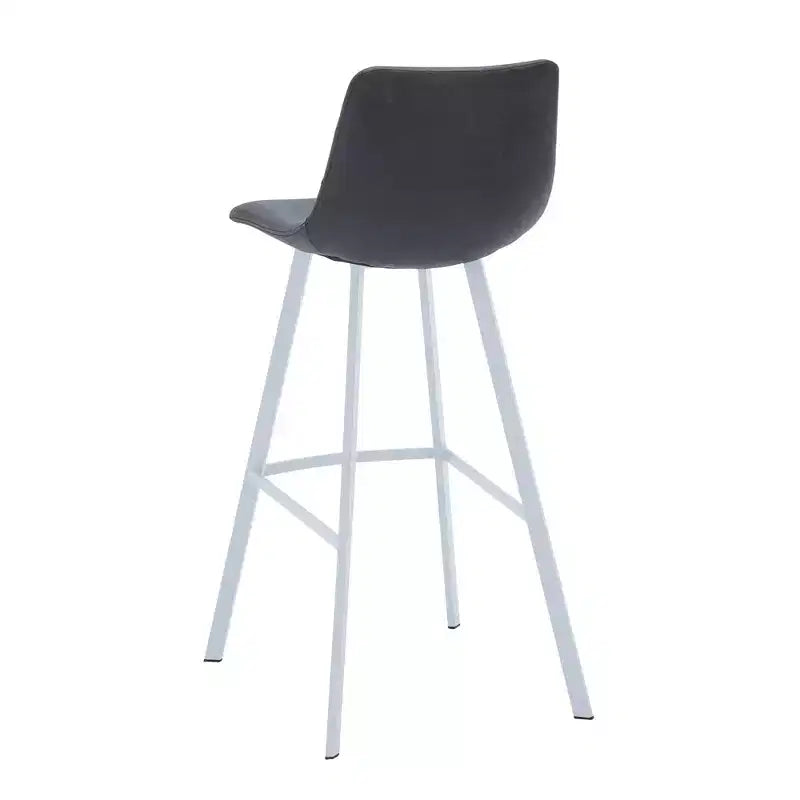 Sgabello da bar moderno 104 cm in pelle PU con schienale basso, gambe in ferro e poggiapiedi, portata 120 kg