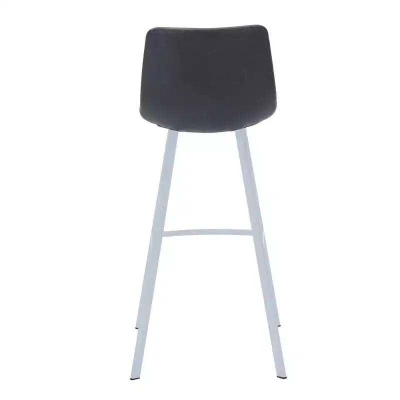 Sgabello da bar moderno 104 cm in pelle PU con schienale basso, gambe in ferro e poggiapiedi, portata 120 kg