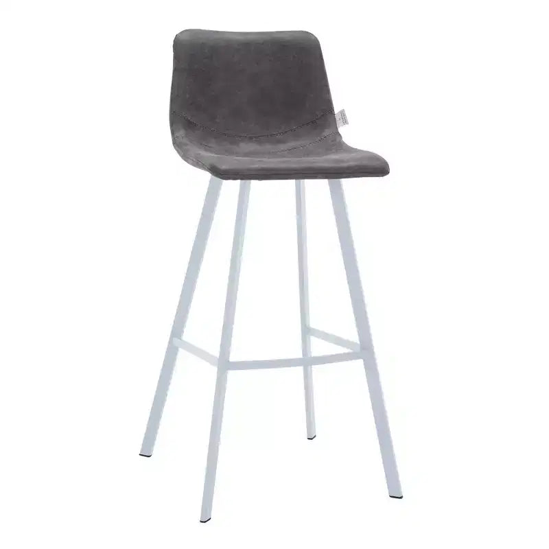 Sgabello da bar moderno 104 cm in pelle PU con schienale basso, gambe in ferro e poggiapiedi, portata 120 kg