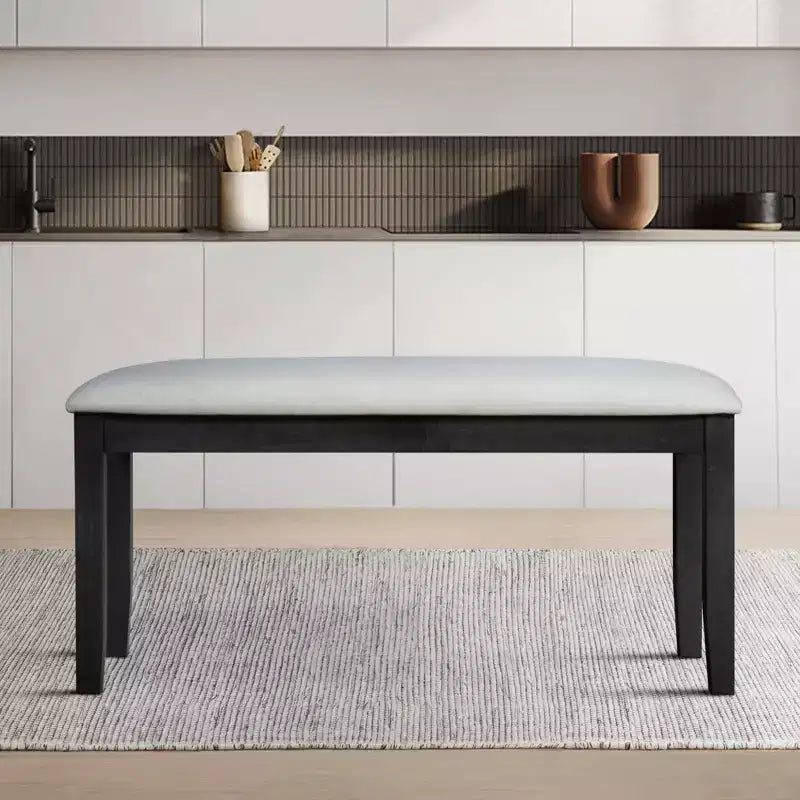 Panca imbottita da pranzo, 2 posti, sedile in poliestere imbottito in schiuma, 113 cm L x 40 cm P x 51 cm A