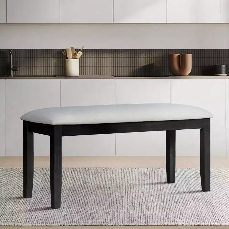 Panca imbottita da pranzo, 2 posti, sedile in poliestere imbottito in schiuma, 113 cm L x 40 cm P x 51 cm A