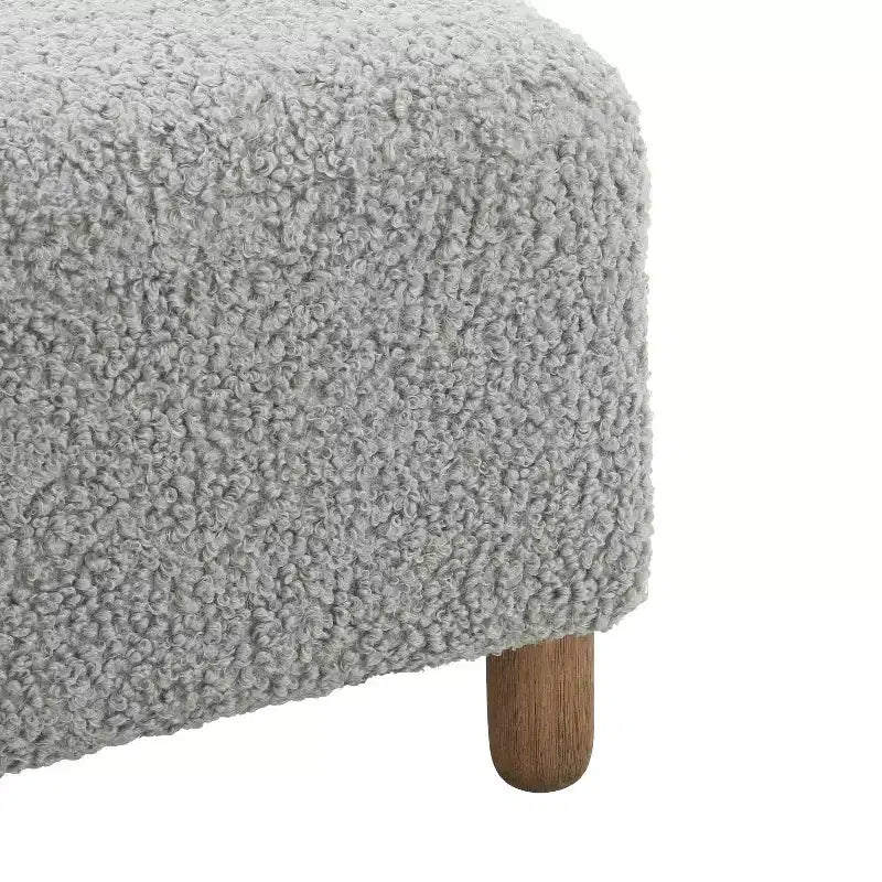 Panca poggiapiedi imbottita con struttura in legno, larghezza 152 cm, cuscino in schiuma, capacità 113 kg