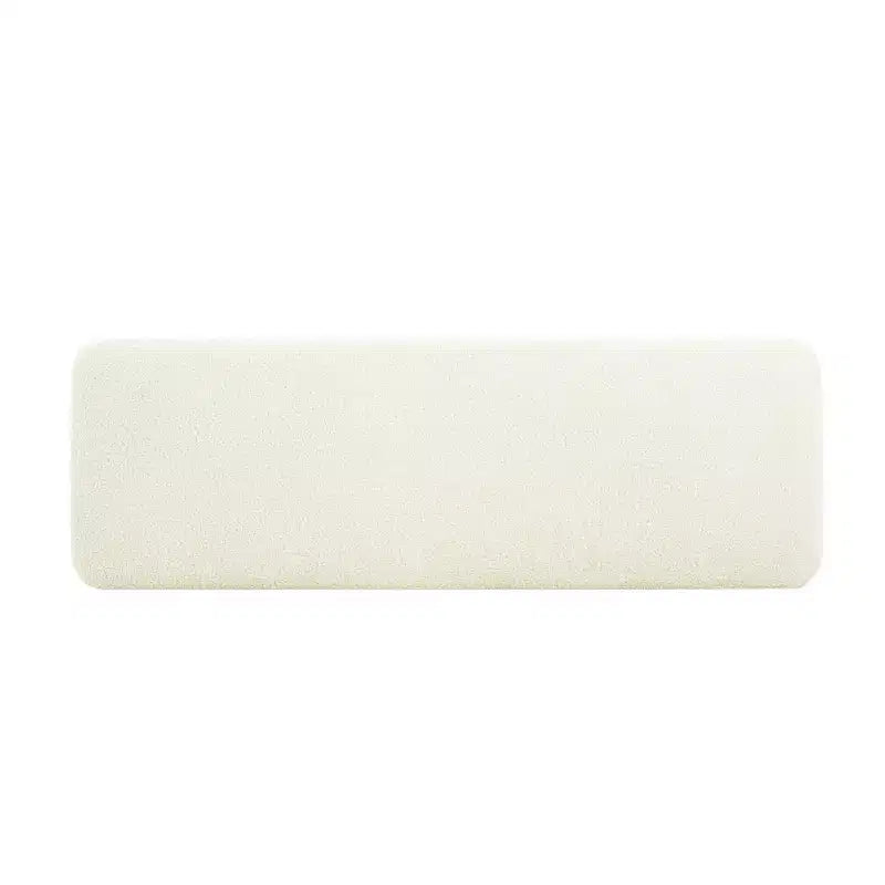 Panca poggiapiedi imbottita con struttura in legno, larghezza 152 cm, cuscino in schiuma, capacità 113 kg