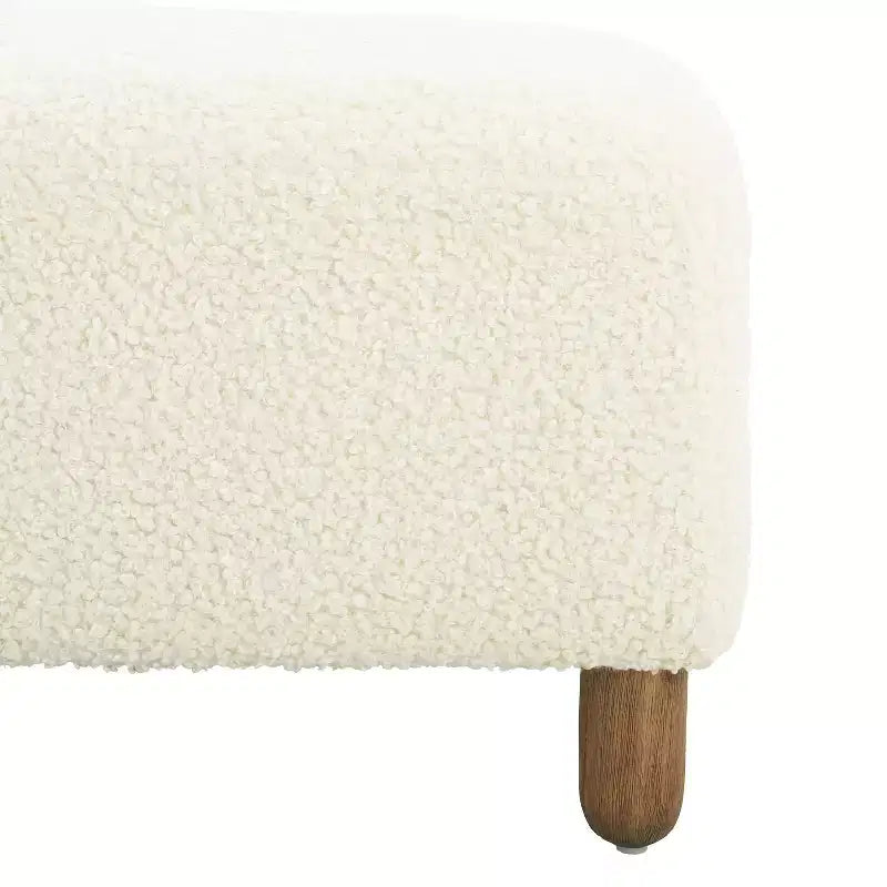 Panca poggiapiedi imbottita con struttura in legno, larghezza 152 cm, cuscino in schiuma, capacità 113 kg