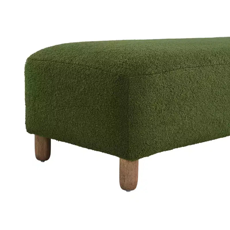 Panca poggiapiedi imbottita con struttura in legno, larghezza 152 cm, cuscino in schiuma, capacità 113 kg