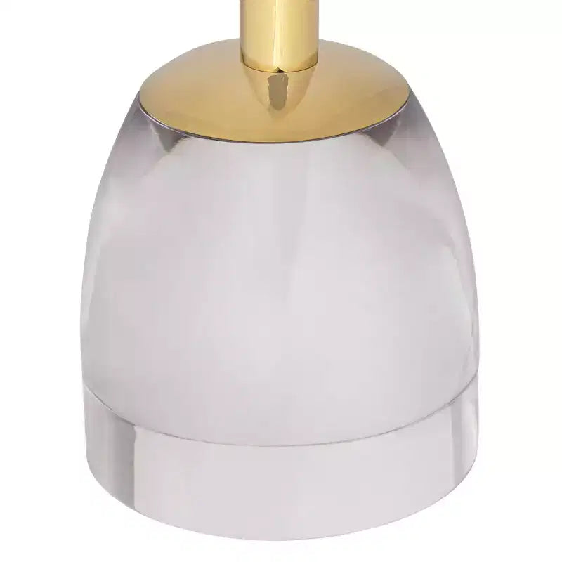 Tavolino Luxe Gold 24 3/4 con piano in acrilico e base in vetro
