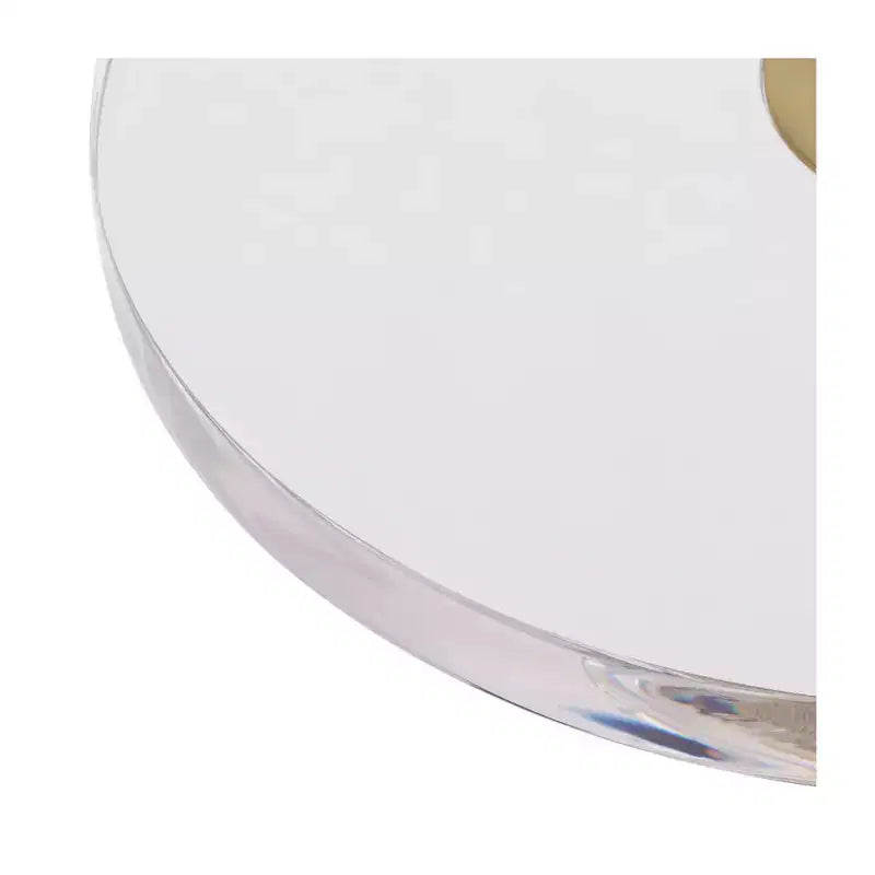 Tavolino Luxe Gold 24 3/4 con piano in acrilico e base in vetro